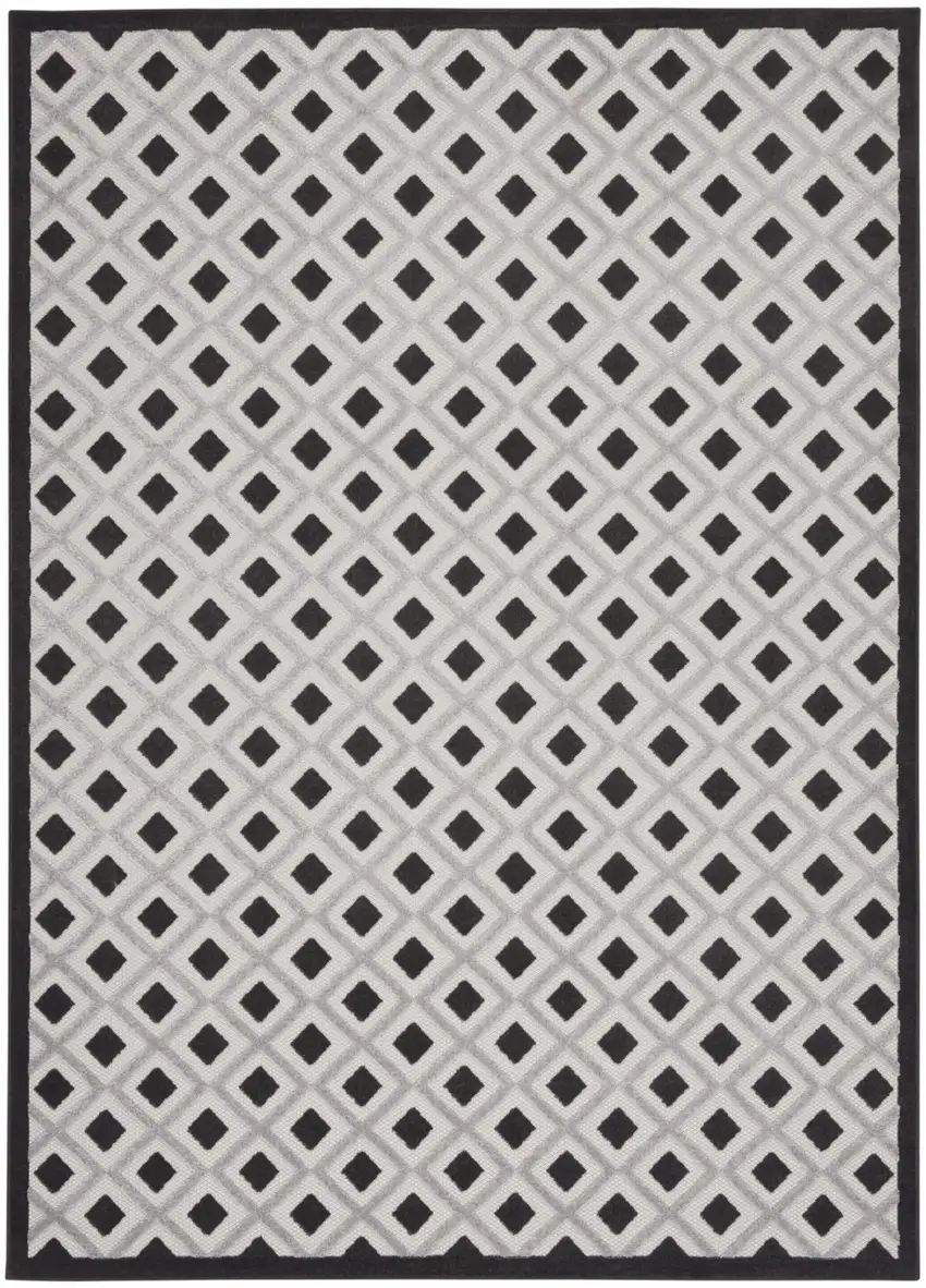 Black White Gray Indoor Outdoor Area Rug Photo 1