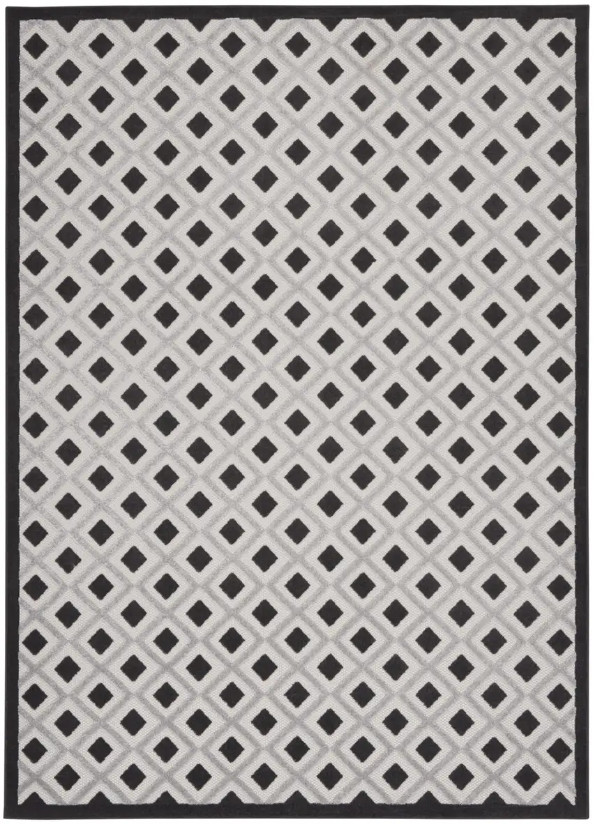 Black And White Geometric Indoor Outdoor Area Rug Photo 1