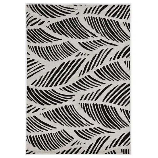 Black And White Abstract Indoor Outdoor Area Rug Photo 2