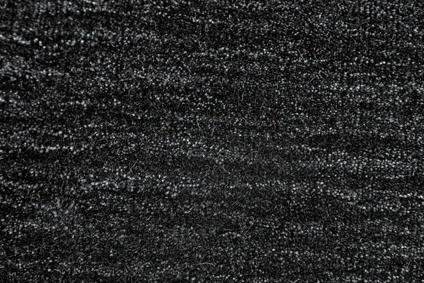 Black Wool Hand Woven Stain Resistant Area Rug Photo 9