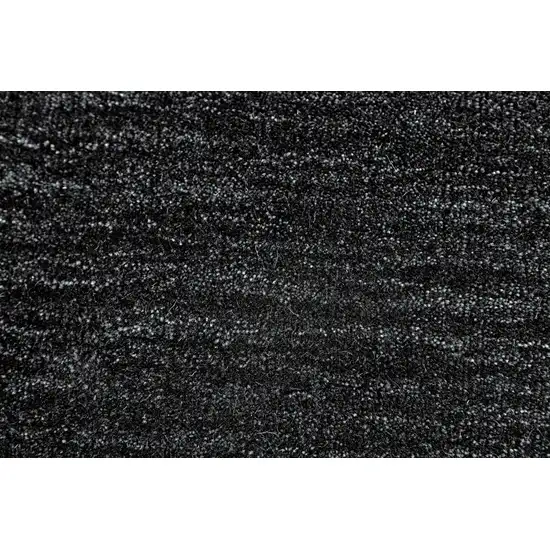 Black Wool Hand Woven Stain Resistant Area Rug Photo 9