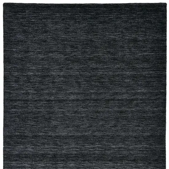 Black Wool Hand Woven Stain Resistant Area Rug Photo 4
