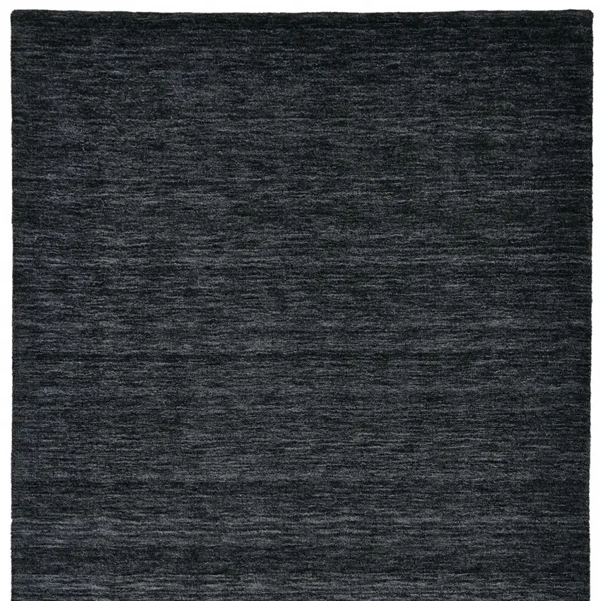 Black Wool Hand Woven Stain Resistant Area Rug Photo 4