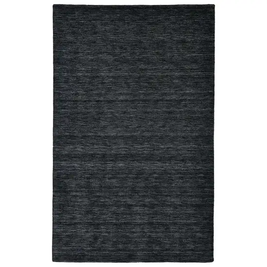 Black Wool Hand Woven Stain Resistant Area Rug Photo 1