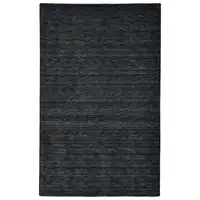 Photo of Black Wool Hand Woven Stain Resistant Area Rug