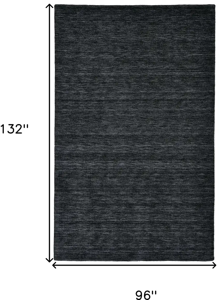 Black Wool Hand Woven Stain Resistant Area Rug Photo 10