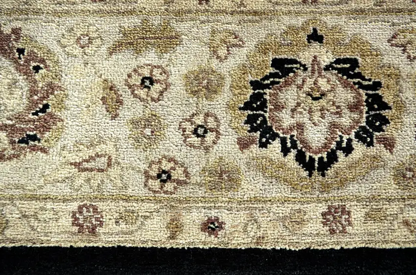 Black Wool Oriental Hand Knotted Area Rug Photo 6