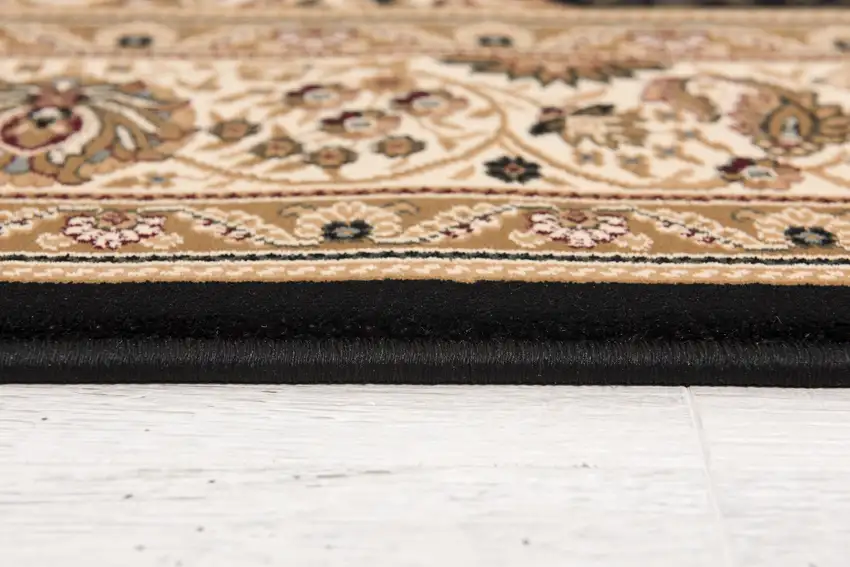 Black and Beige Embellished Area Rug Photo 2