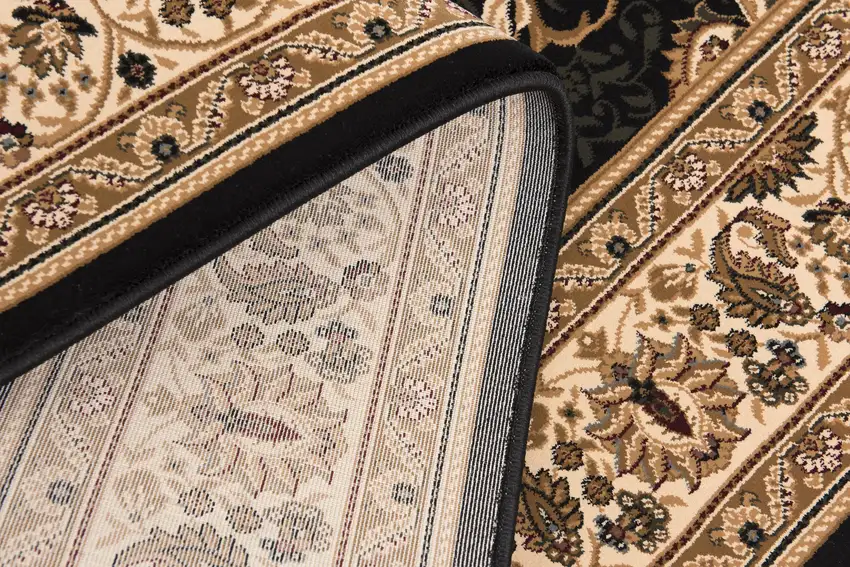 Black and Beige Embellished Area Rug Photo 7