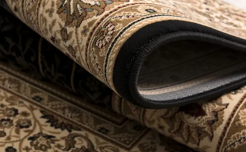 Black and Beige Embellished Area Rug Photo 8
