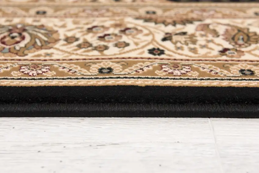 Black and Beige Embellished Area Rug Photo 2