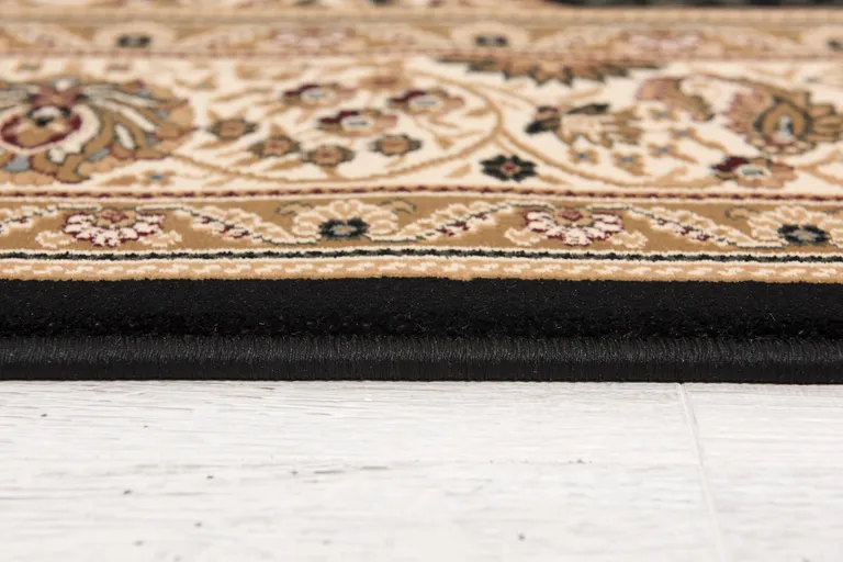 Black and Beige Embellished Area Rug Photo 2