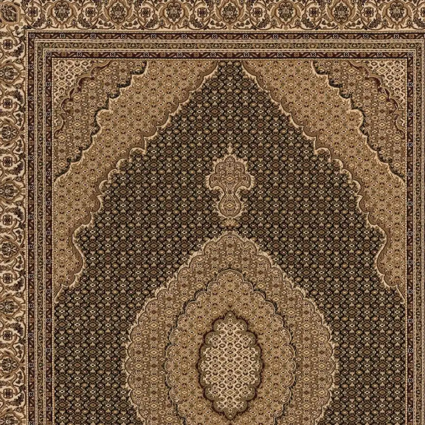 Black and Beige Medallion Area Rug Photo 1