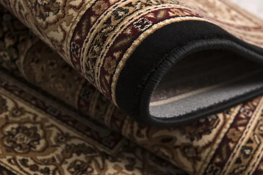 20' Beige And Black Medallion Runner Rug Photo 6