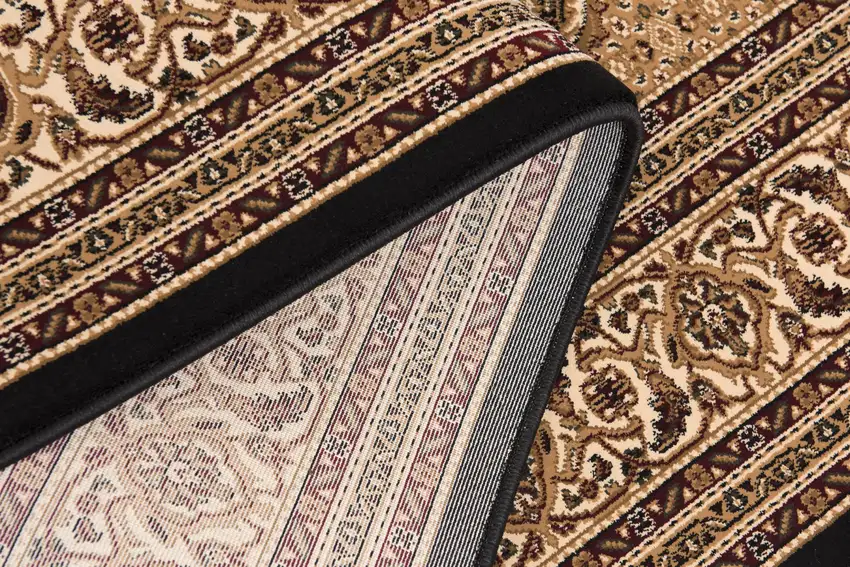 Black and Beige Medallion Runner Rug Photo 9
