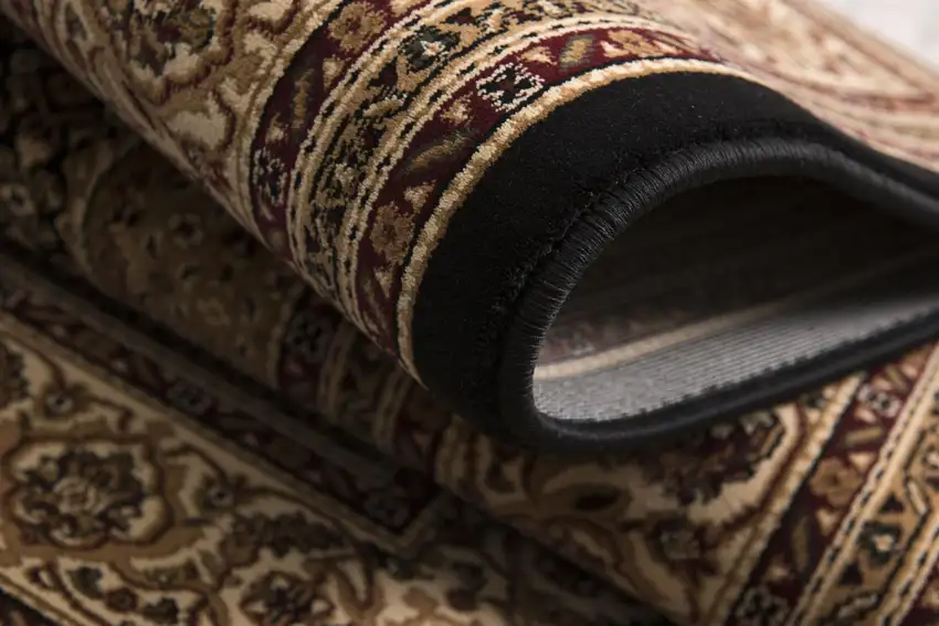 Black and Beige Medallion Runner Rug Photo 8