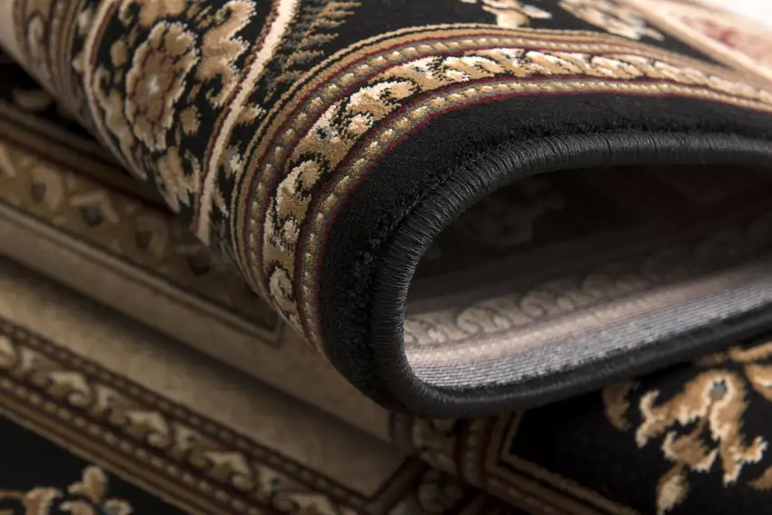 Black and Beige Traditional Geometric Area Rug Photo 9