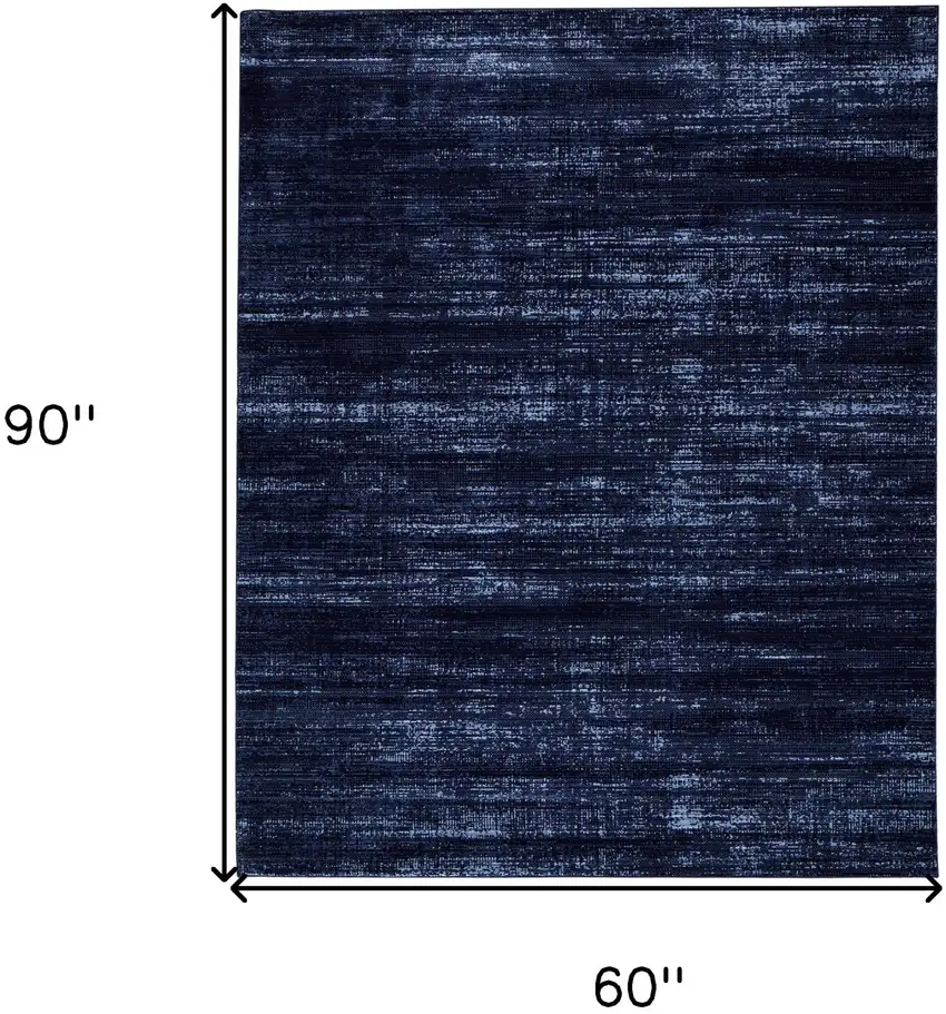 Black and Blue Power Loom Area Rug Photo 3