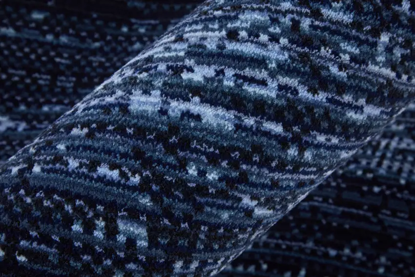 Black and Blue Power Loom Area Rug Photo 7