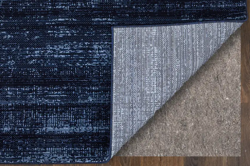 Black and Blue Power Loom Area Rug Photo 6