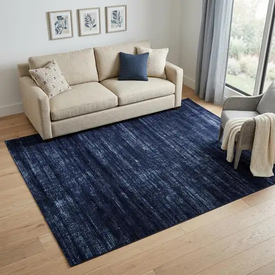Black and Blue Power Loom Area Rug Photo 1
