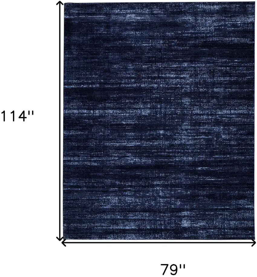Black and Blue Power Loom Area Rug Photo 3