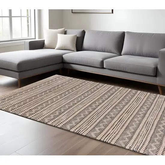 Black and Blush Chevron Stripe Area Rug Photo 1