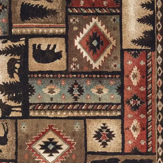 Black and Brown Nature Lodge Area Rug Photo 3