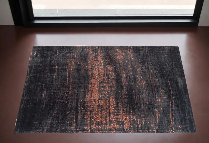 Black and Gold Abstract Non Skid Area Rug Photo 1