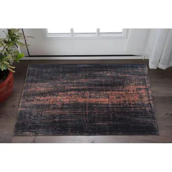 Black and Gold Abstract Non Skid Area Rug Photo 1