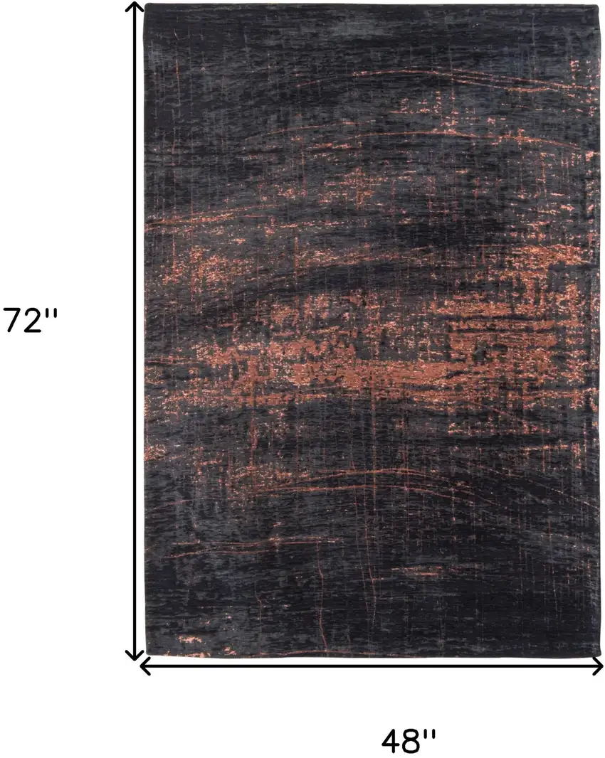 Black and Gold Abstract Non Skid Area Rug Photo 3