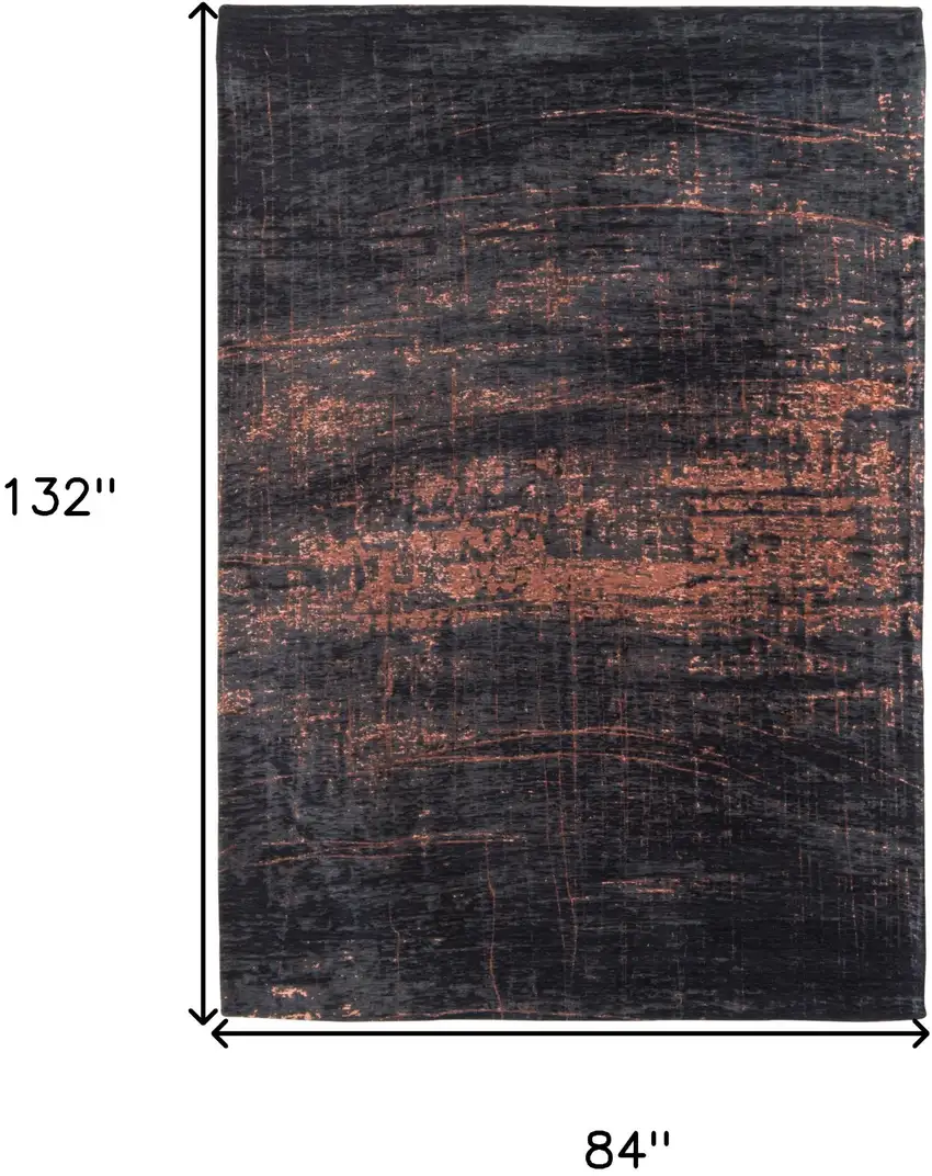 Black and Gold Abstract Non Skid Area Rug Photo 3