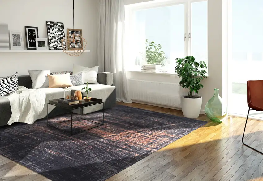 Black and Gold Abstract Non Skid Area Rug Photo 7
