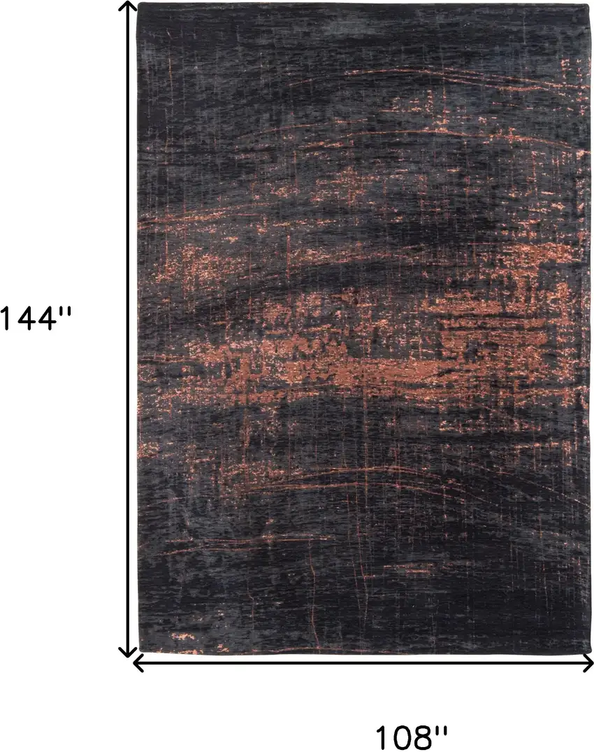 Black and Gold Abstract Non Skid Area Rug Photo 3