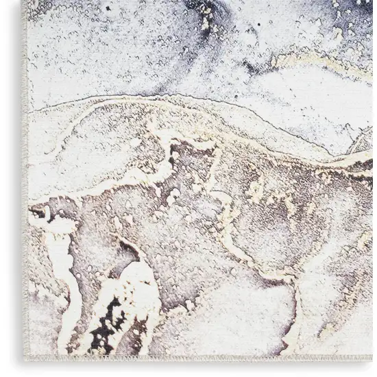 Black and Gold Abstract Power Loom Area Rug Photo 9