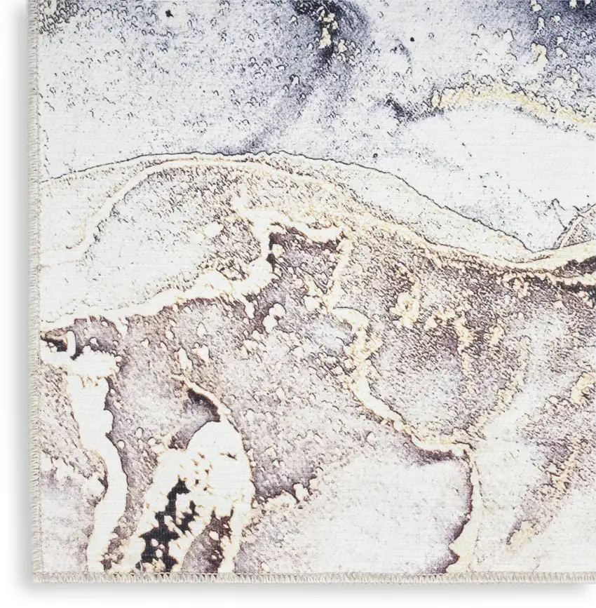 Black and Gold Abstract Power Loom Area Rug Photo 9