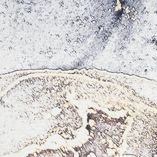 Black and Gold Abstract Power Loom Area Rug Photo 1