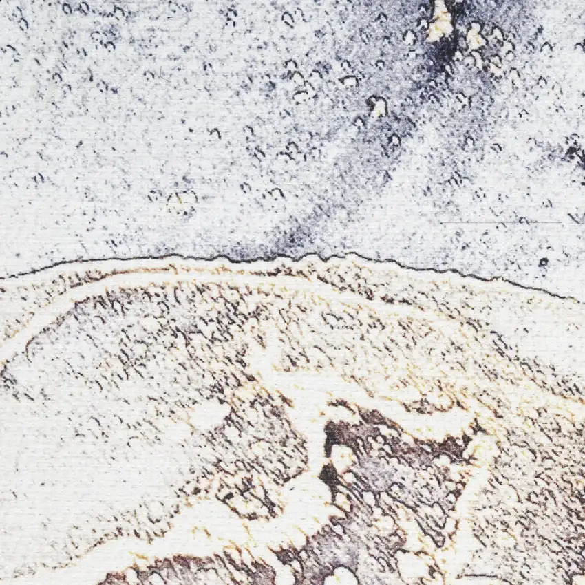 Black and Gold Abstract Power Loom Area Rug Photo 1