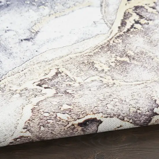 Black and Gold Abstract Power Loom Area Rug Photo 8