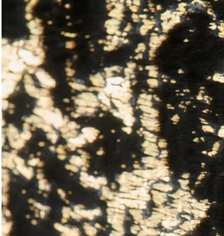 Black and Gold Faux Fur Abstract Shag Non Skid Area Rug Photo 4