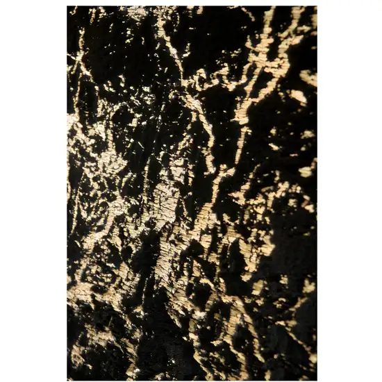 Black and Gold Faux Fur Abstract Washable Non Skid Area Rug Photo 1