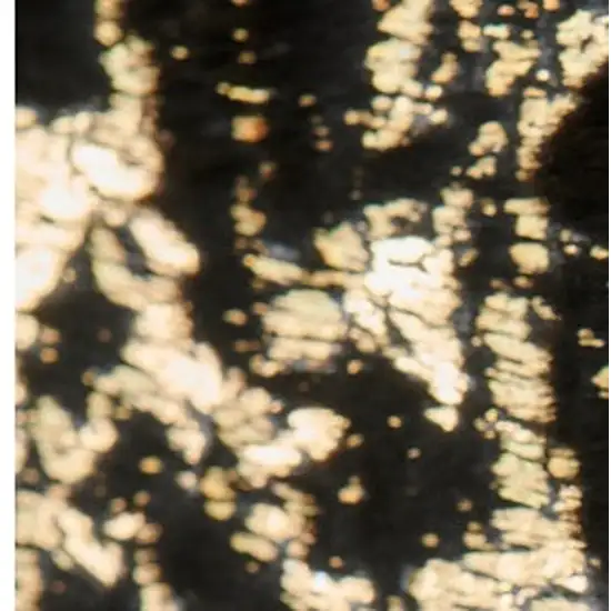 Black and Gold Faux Fur Abstract Washable Non Skid Area Rug Photo 3