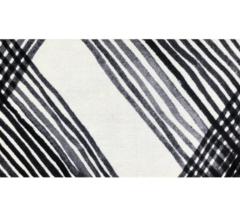 Black and Gray Abstract Arrow Washable Floor Mat Photo 1