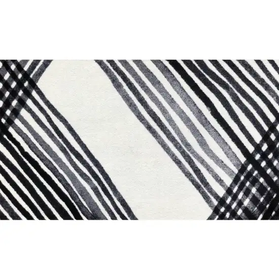 Black and Gray Abstract Arrow Washable Floor Mat Photo 1