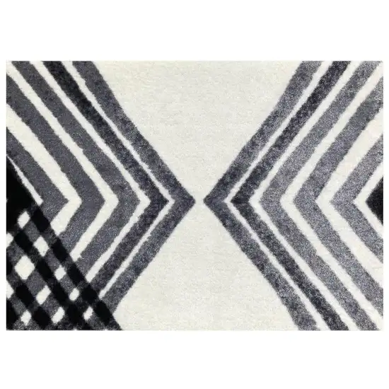 Black and Gray Abstract Arrow Washable Floor Mat Photo 5
