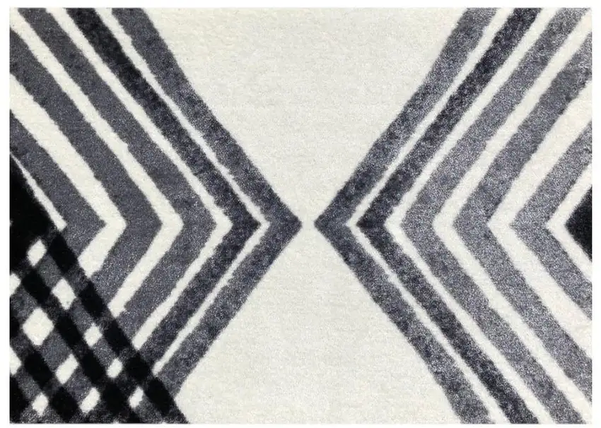 Black and Gray Abstract Arrow Washable Floor Mat Photo 5