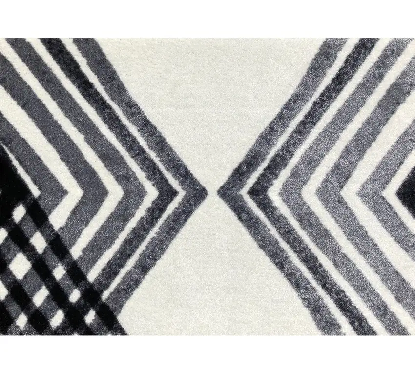 Black and Gray Abstract Arrow Washable Floor Mat Photo 2