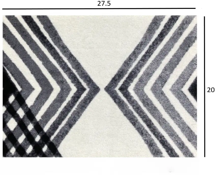 Black and Gray Abstract Arrow Washable Floor Mat Photo 1