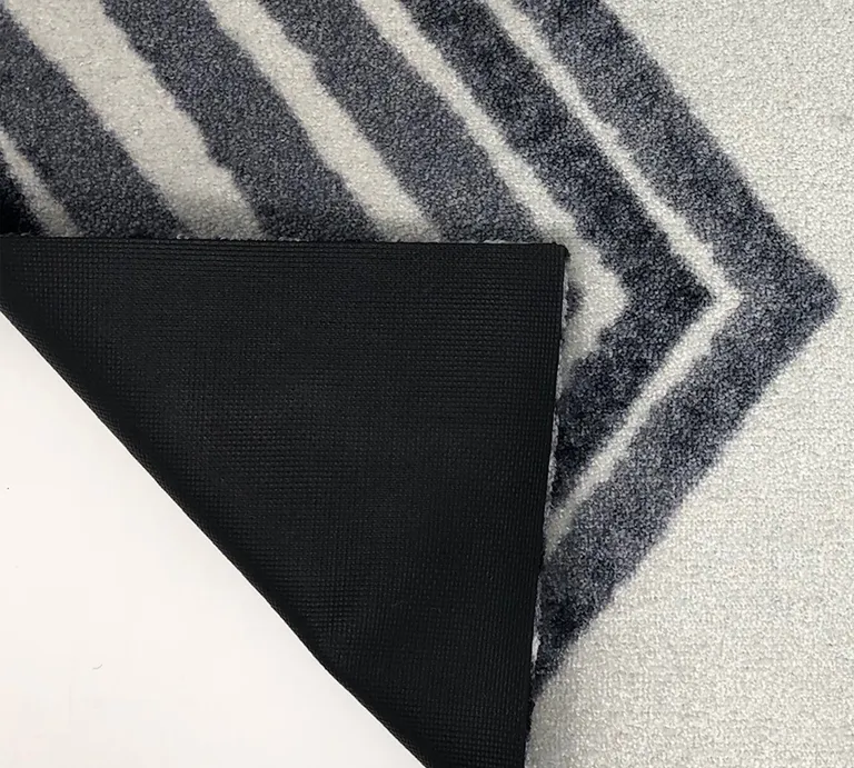 Black and Gray Abstract Arrow Washable Runner Rug Photo 3