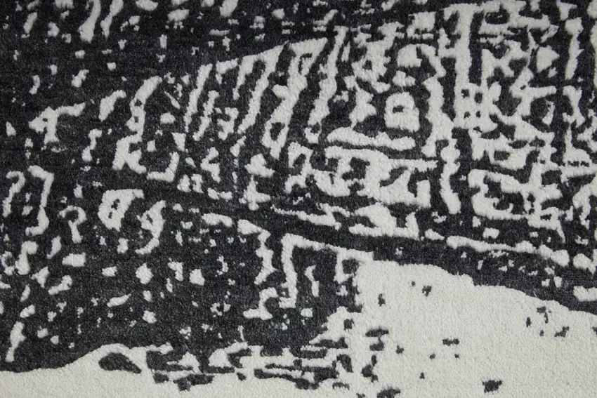 Black and Gray Abstract Hand Woven Area Rug Photo 9